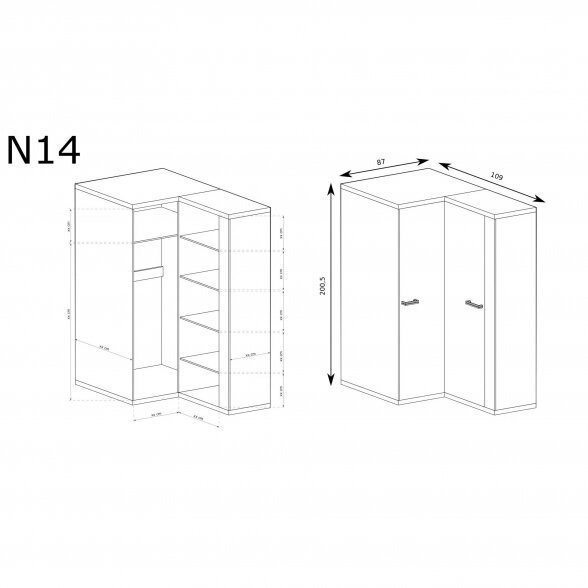 Kampinė spinta N14 2