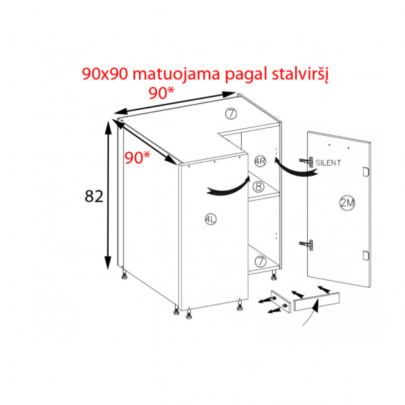 Kampinė spintelė GLA 16D 1