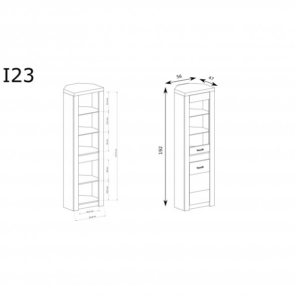 Kampinė vitrina I23 1