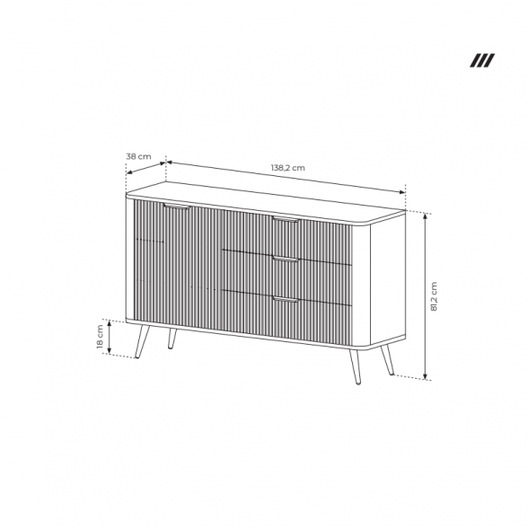 Komoda LANTE 138 D3S 1