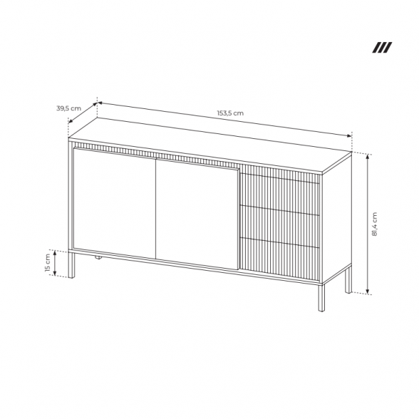 Komoda SENSO 153 2D3S 1