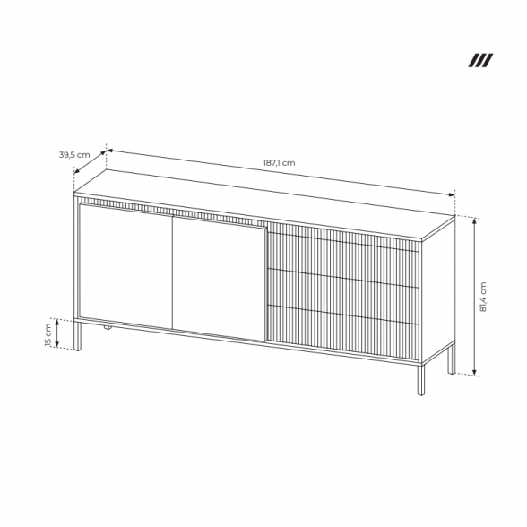 Komoda SENSO 187 2D3S 1