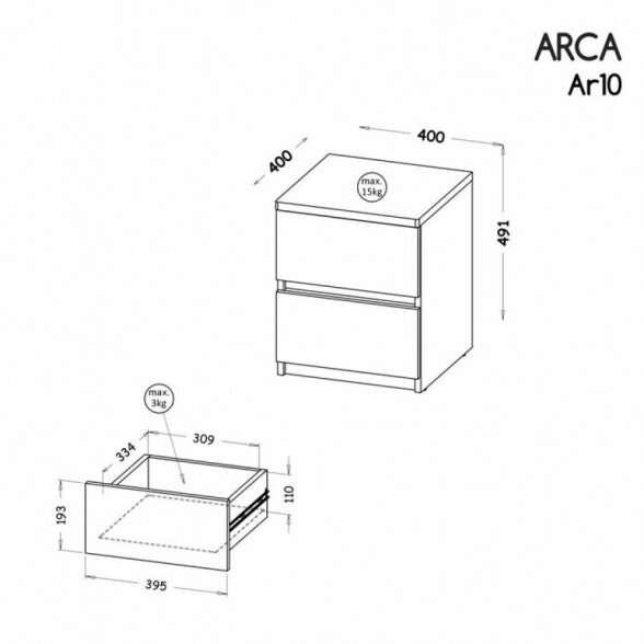 Naktinė spintelė ARCA AR10 1