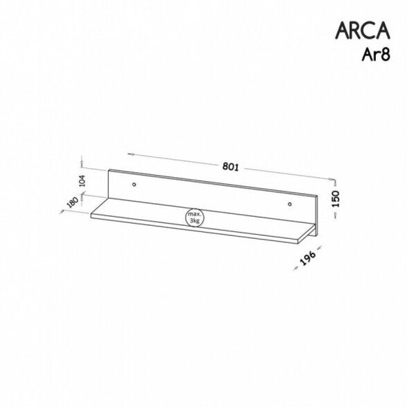 Pakabinama lentyna ARCA AR8 1