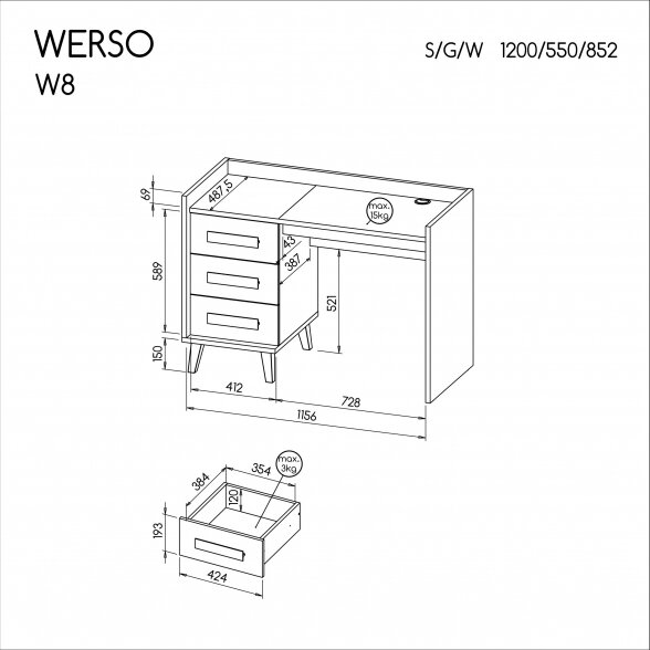 Rašomas stalas W8 1